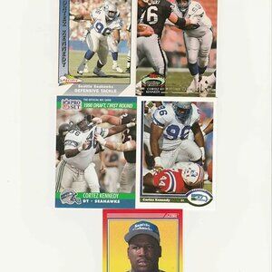 NFL Seattle Seahawks Cortez Kennedy football cards lot - 5 cards